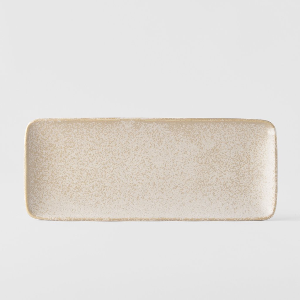 Servierplatte WHITE FADE 29,5 x 12 cm, rechteckig, schwarz, MIJ