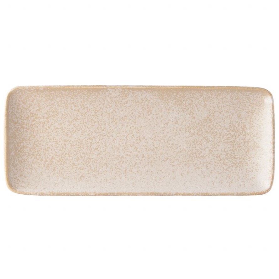 Servierplatte WHITE FADE 29,5 x 12 cm, rechteckig, schwarz, MIJ