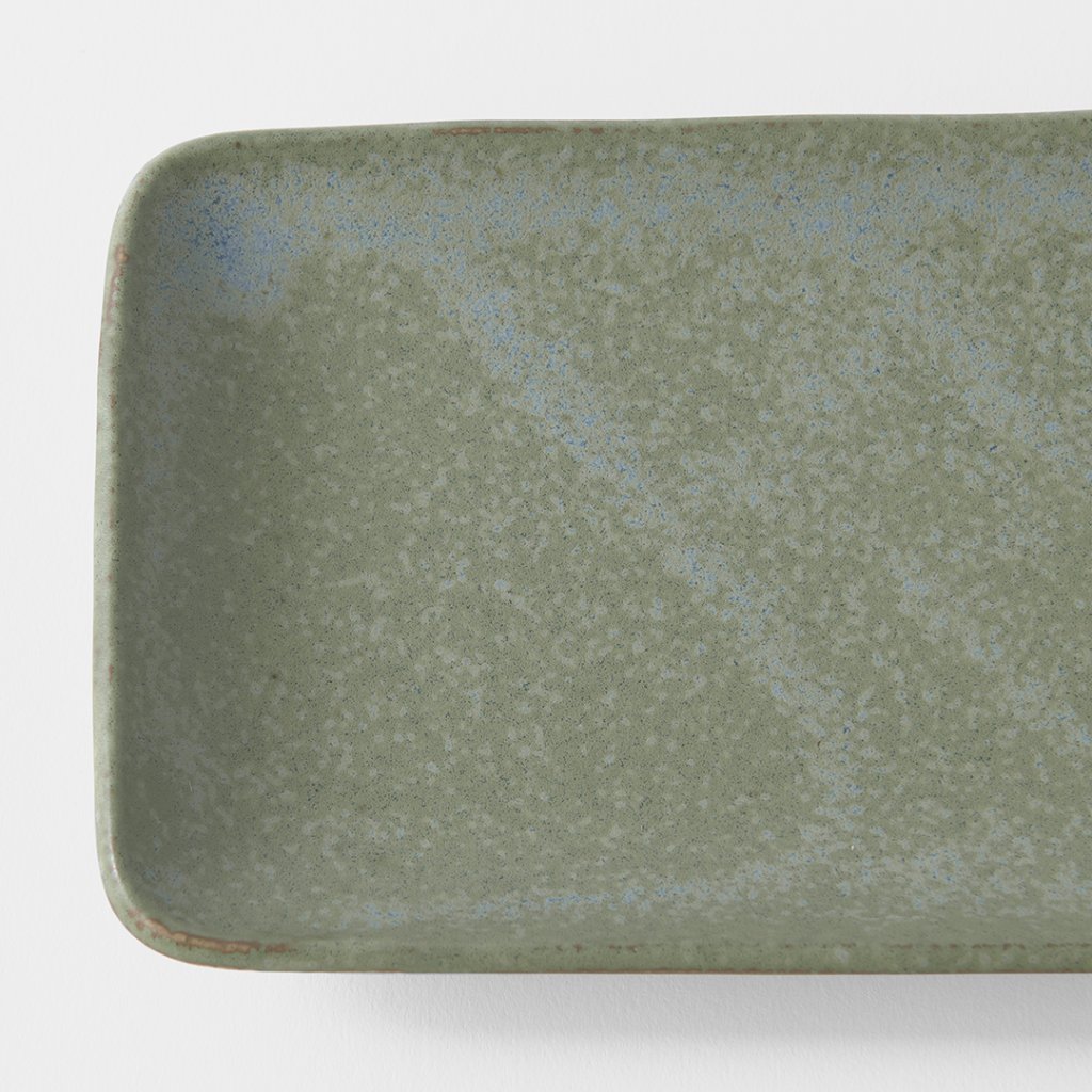 Servierplatte GREEN FADE 29,5 x 12 cm, rechteckig, grün, MIJ