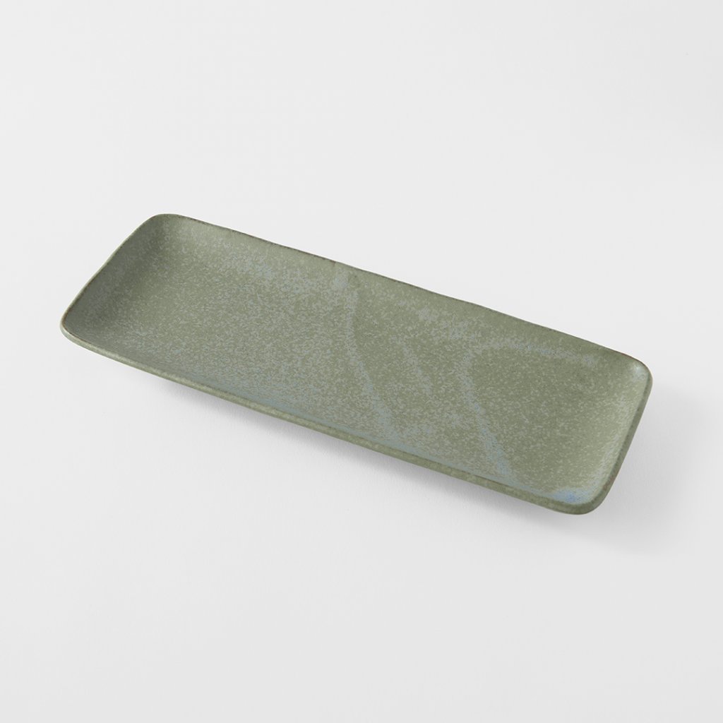 Servierplatte GREEN FADE 29,5 x 12 cm, rechteckig, grün, MIJ