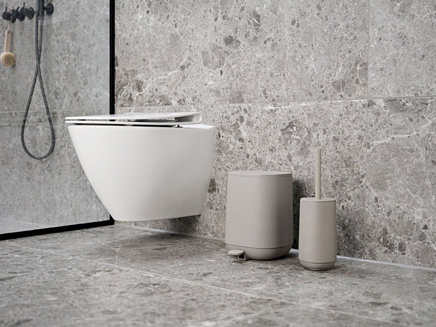 Badezimmer Mülleimer TIME 3 l, dunkelgrau, Kunststoff, Zone Dänemark