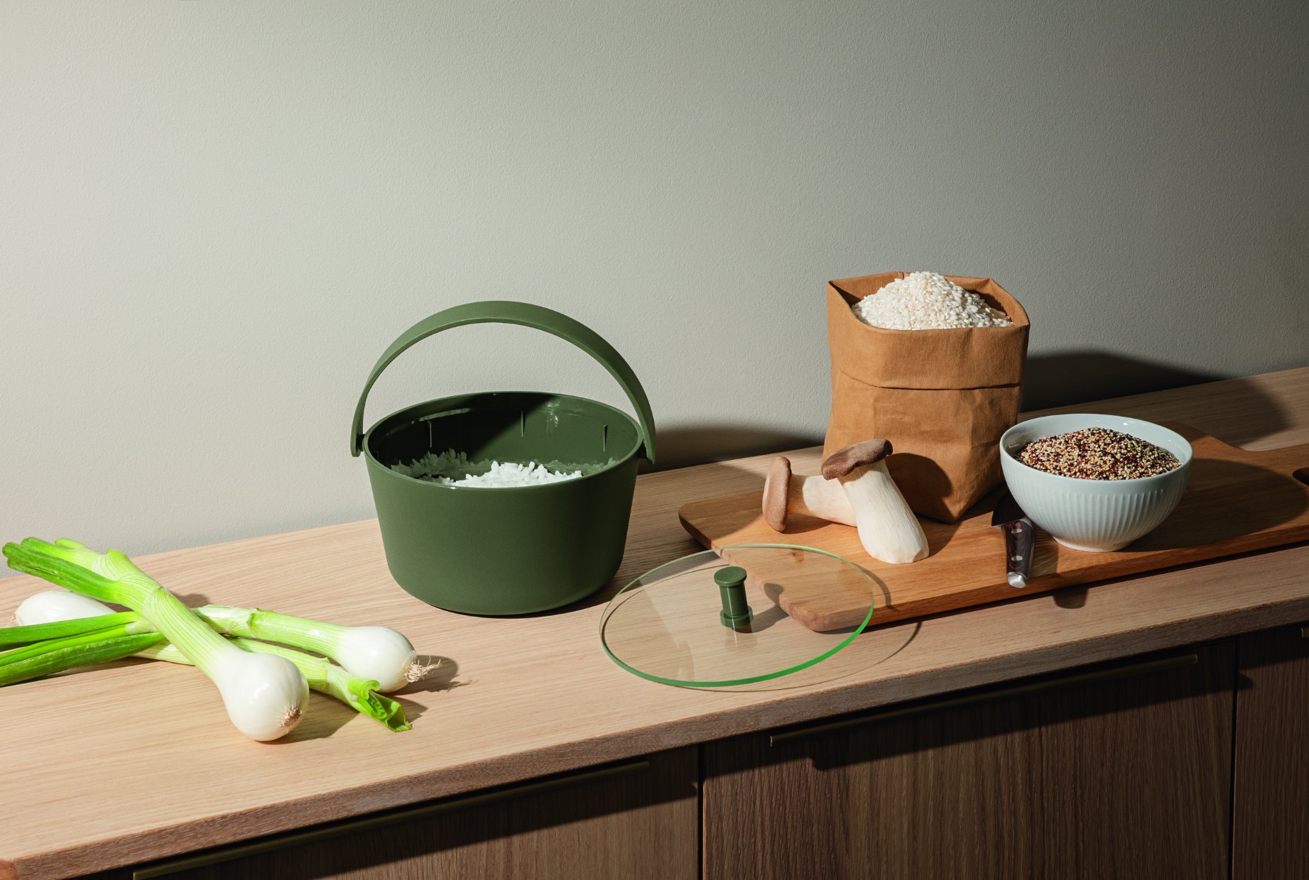Mikrowellen-Reiskocher GREEN TOOL 1,7 l, grün, Glas/Kunststoff, Eva Solo