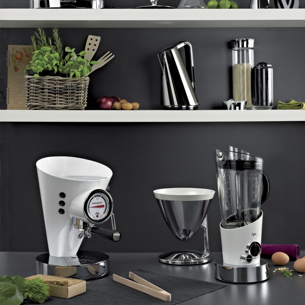 Espresso Kaffeemaschine DIVA 0,8 l, rot, rostfreier Stahl, Bugatti