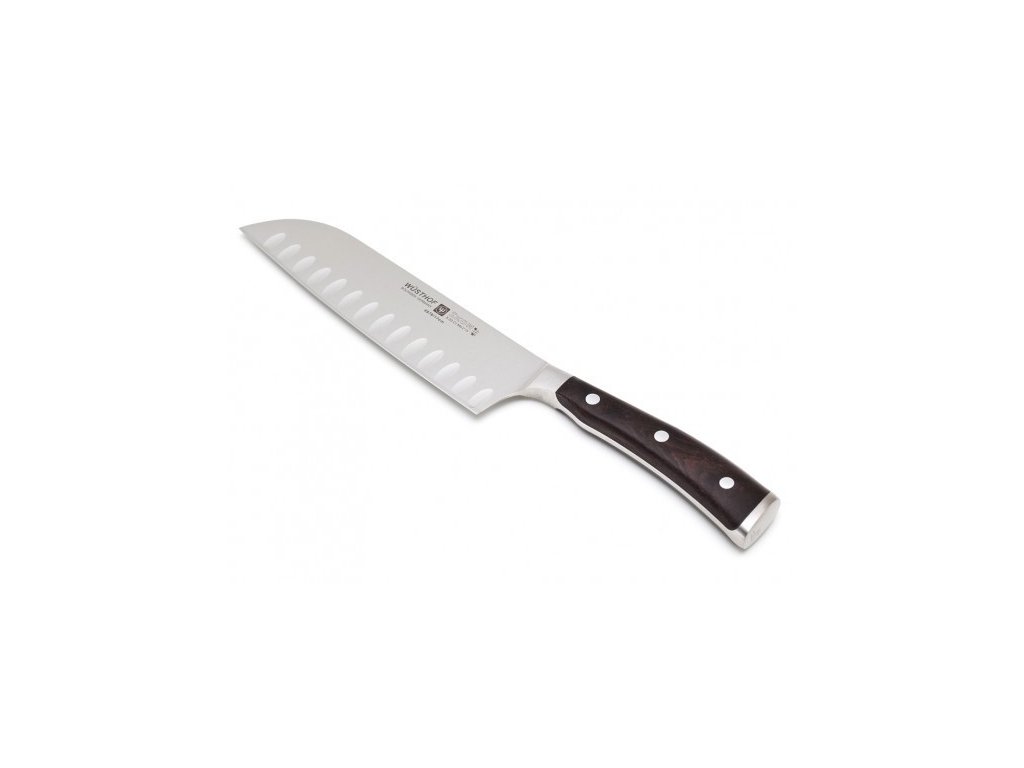 Santoku Messer IKON 17 cm, mit ovalen Rillen, Wüsthof