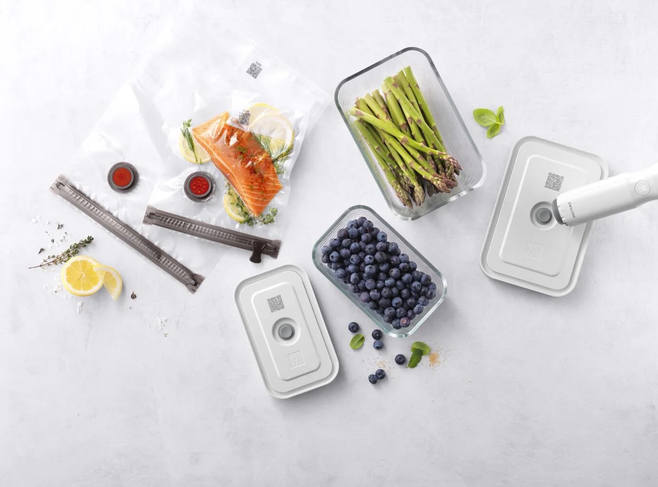 Vakuum Starterset FRESH & SAVE, 7-teilig, weiß, Glas, Zwilling
