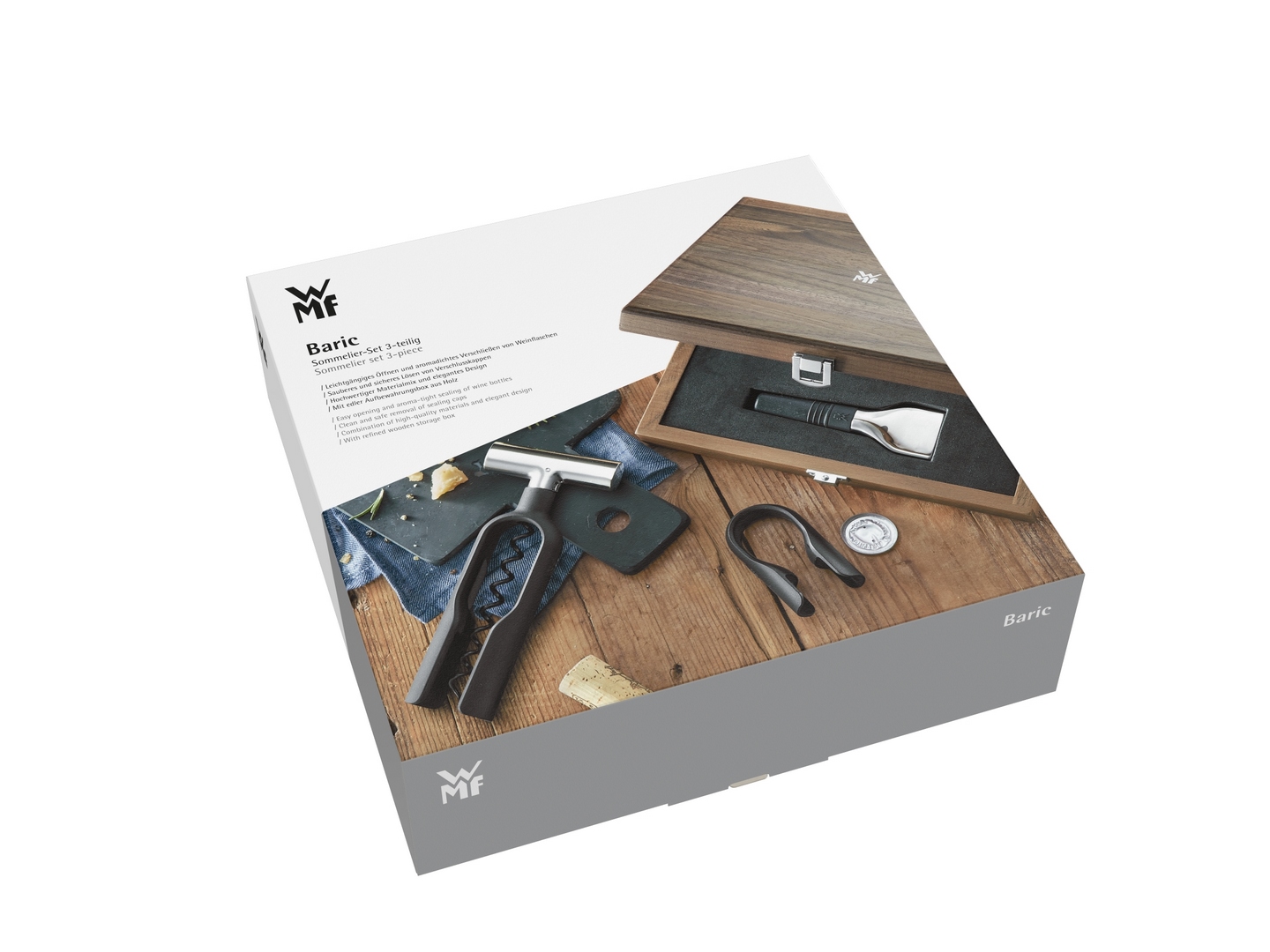Weinzubehör-Set SOMMELIER BARIC, 3-teilig, Holz-Geschenkbox, WMF