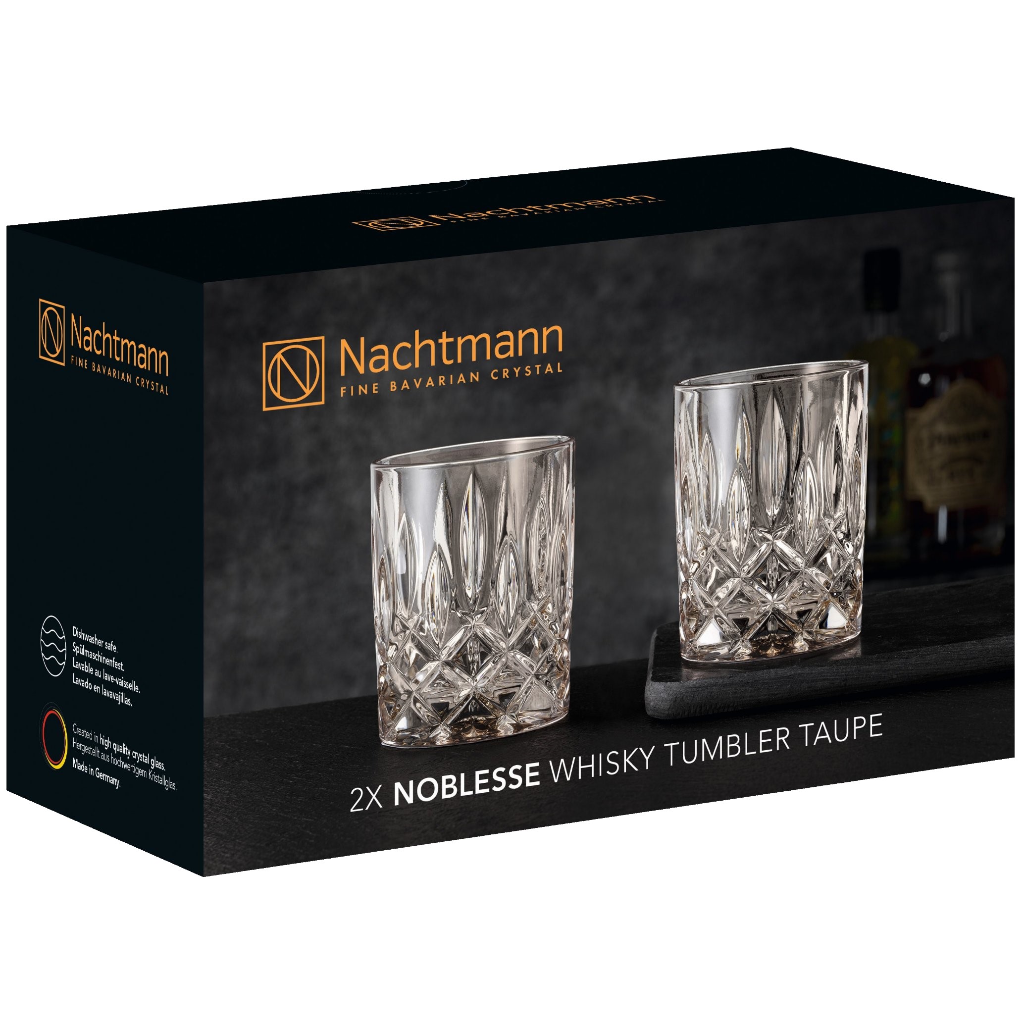 Whiskeygläser NOBLESSE COLORS, 2er-Set, 295 ml, Taupe, Nachtmann