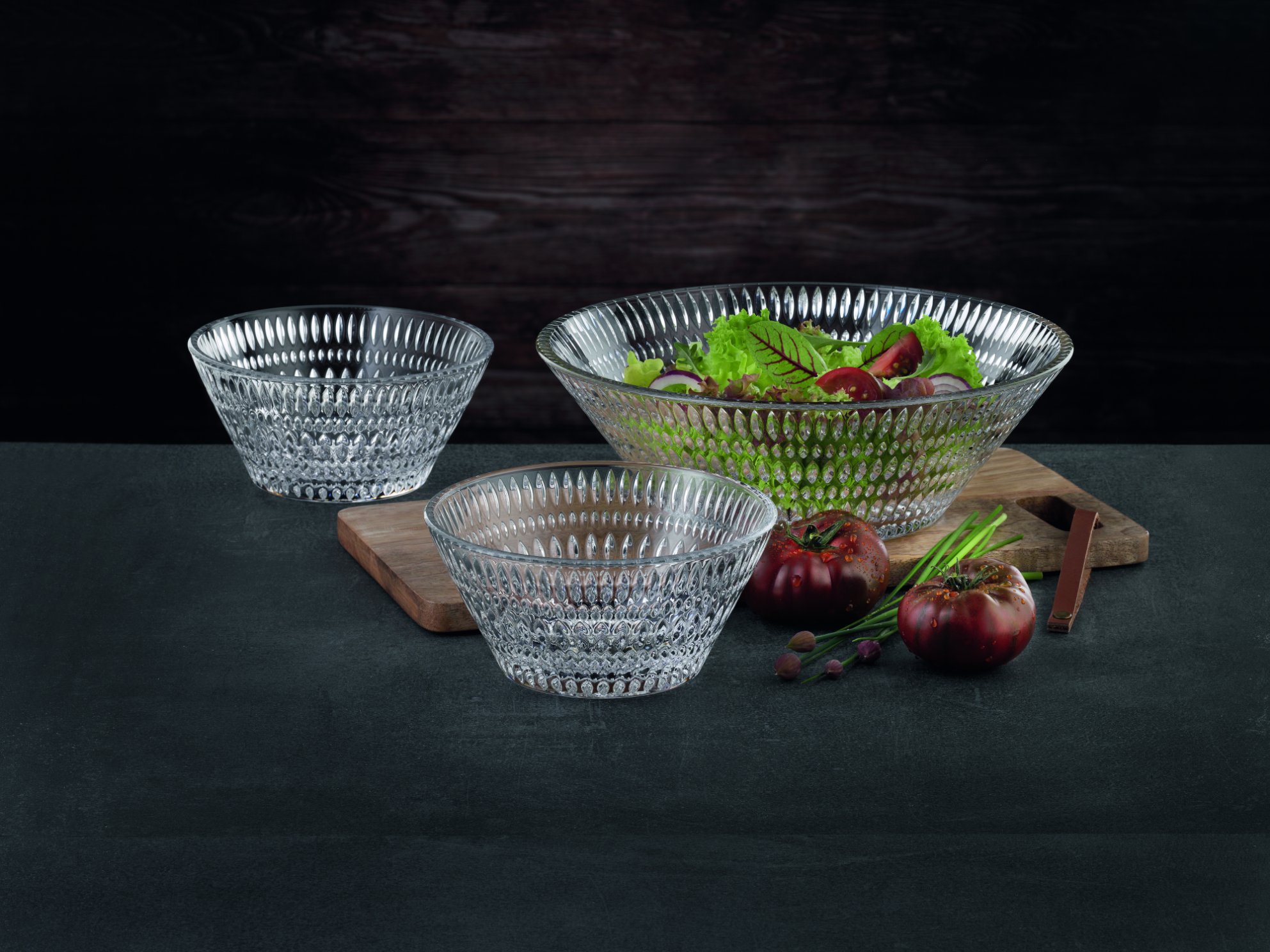 Servierschale ETHNO 27 cm, klar, Glas, Nachtmann