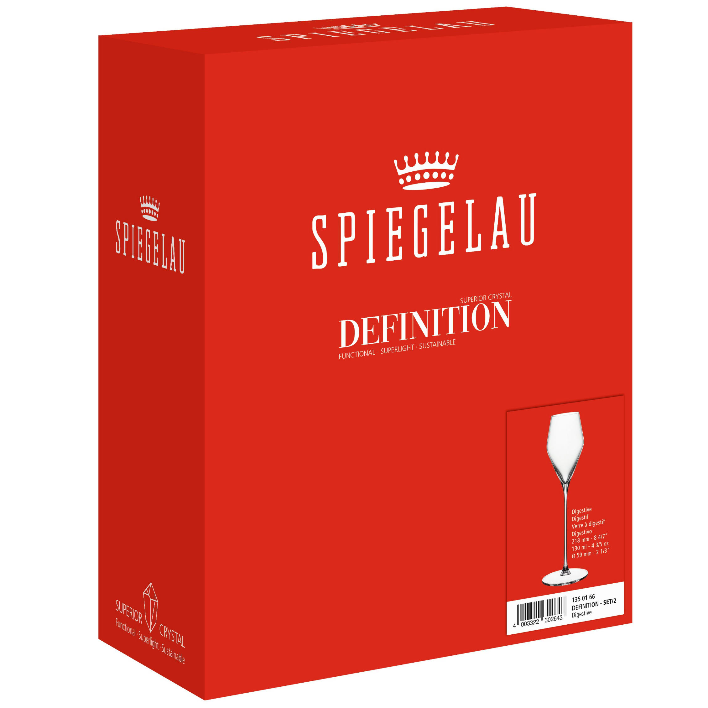 Digestifgläser DEFINITION, 2er-Set, 136 ml, klar, Spiegelau