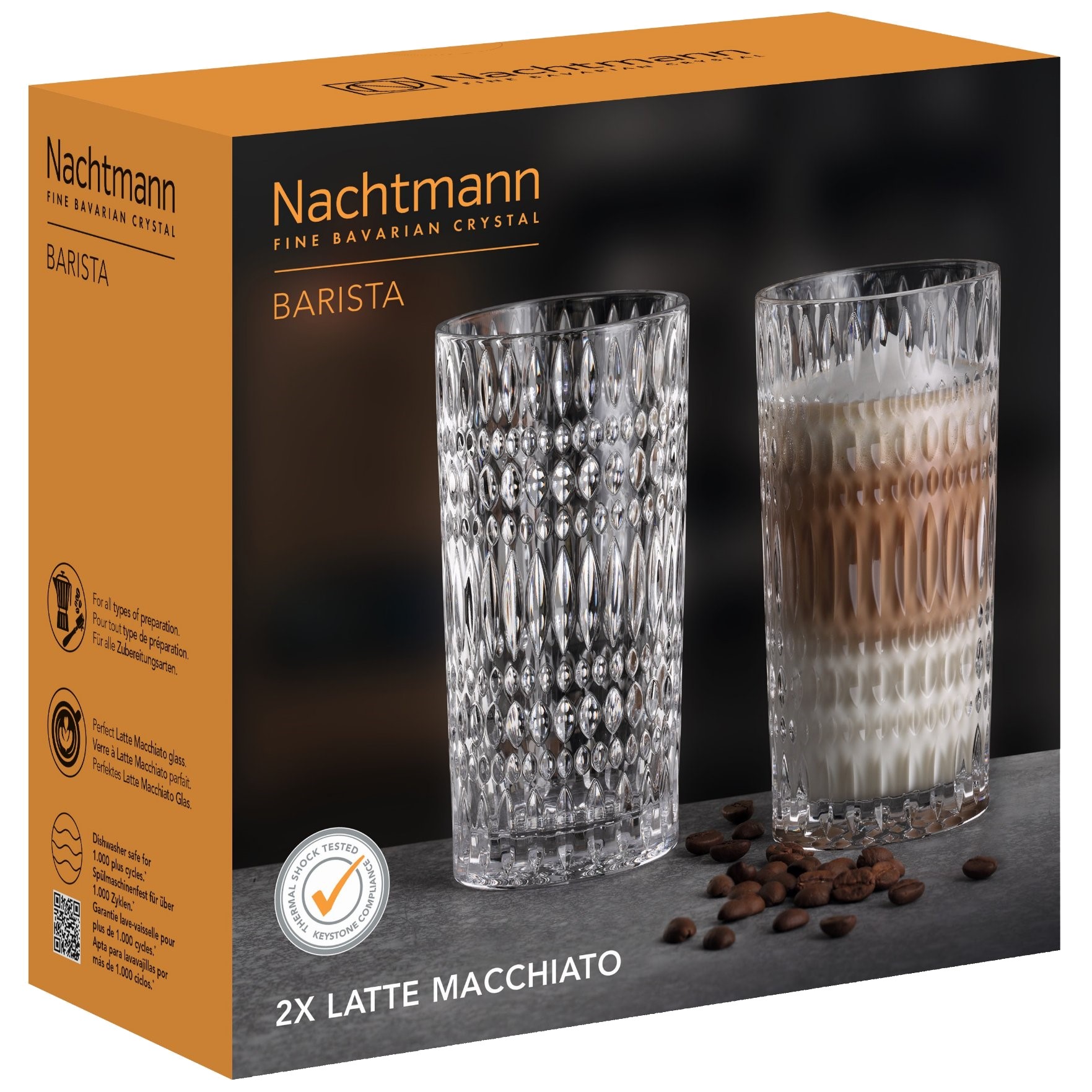 Latte Macchiato Gläser ETHNO BARISTA, 2er-Set, 422 ml, klar, Nachtmann