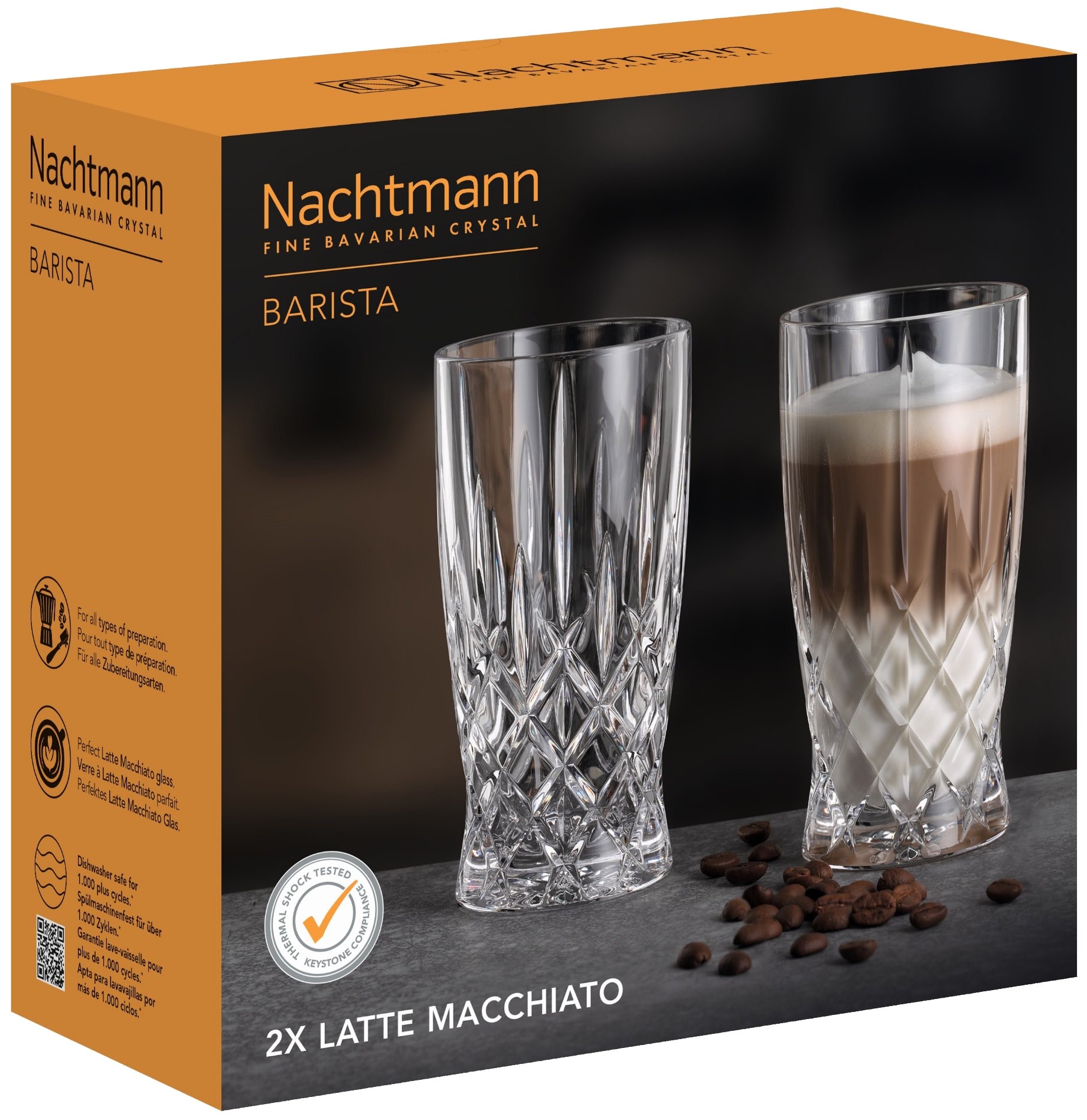 Latte Macchiato Gläser NOBLESSE BARISTA, 2er-Set, 350 ml, klar, Nachtmann