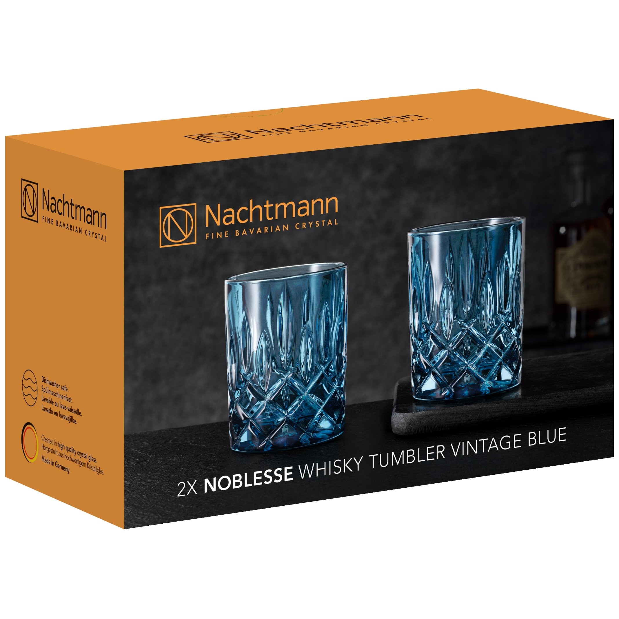Whiskeygläser NOBLESSE COLORS, 2er-Set, 295 ml, vintage blau, Nachtmann