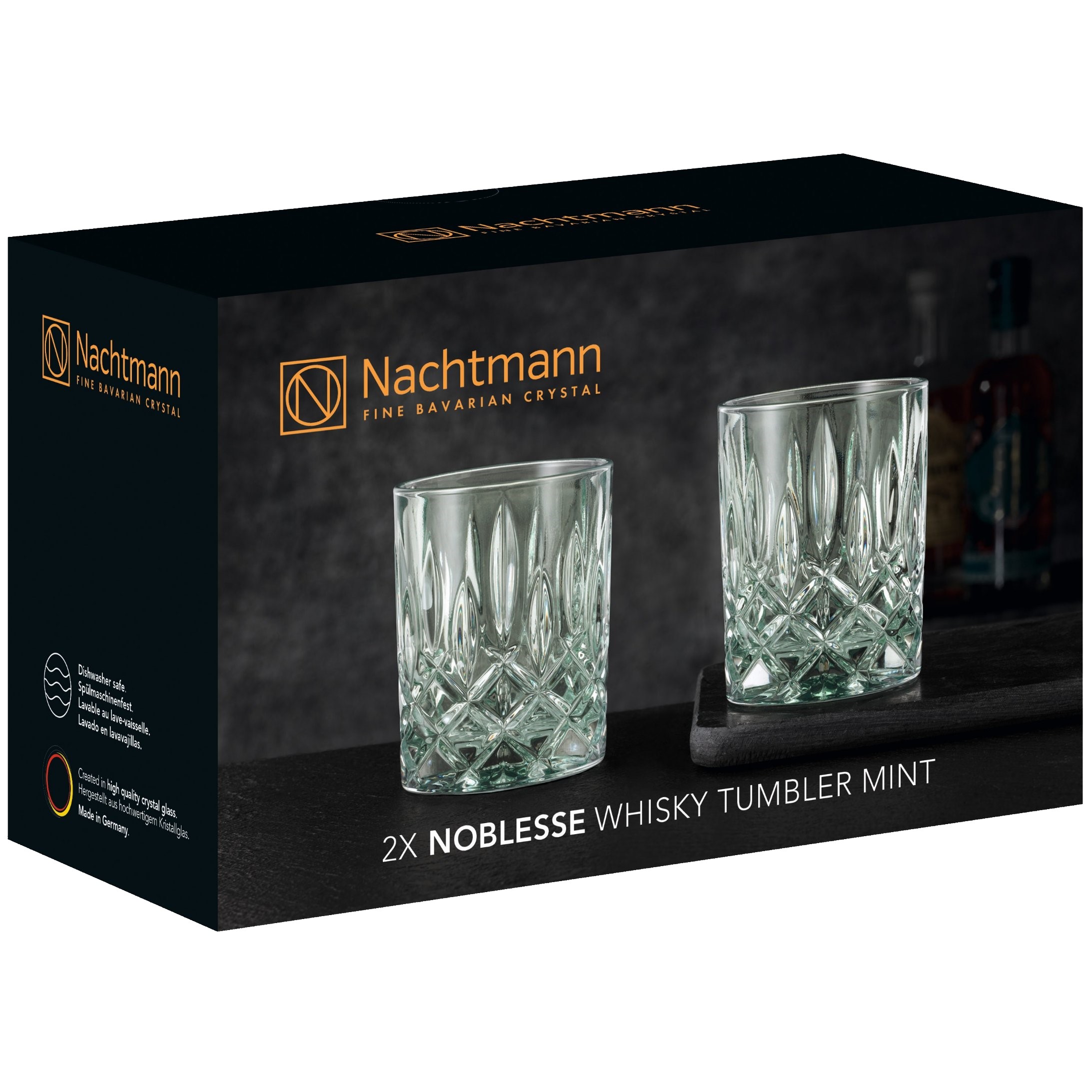 Whiskeygläser NOBLESSE COLORS, 2er-Set, 295 ml, Minze, Nachtmann