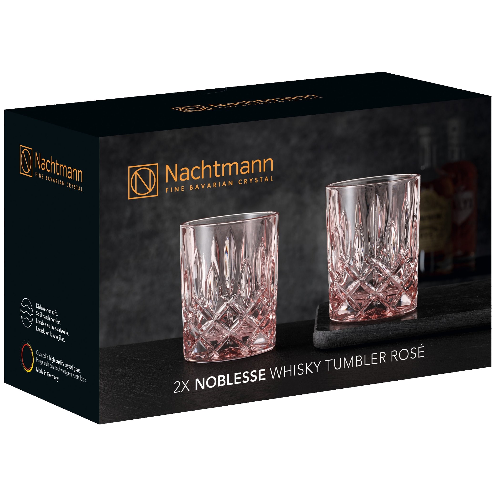 Whiskeygläser NOBLESSE COLORS, 2er-Set, 295 ml, Rosé, Nachtmann