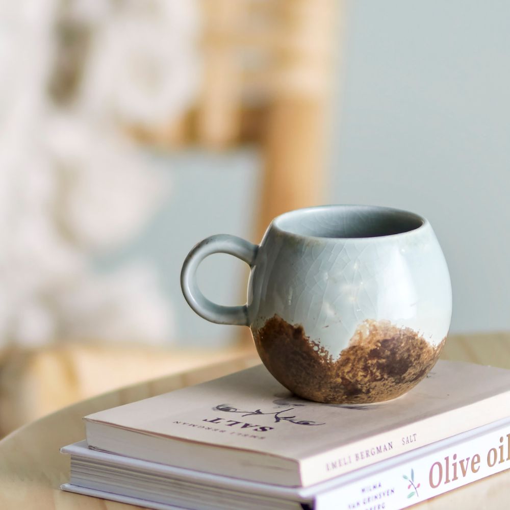 Tasse PAULA 280 ml, braun/grün, Steingut, Bloomingville