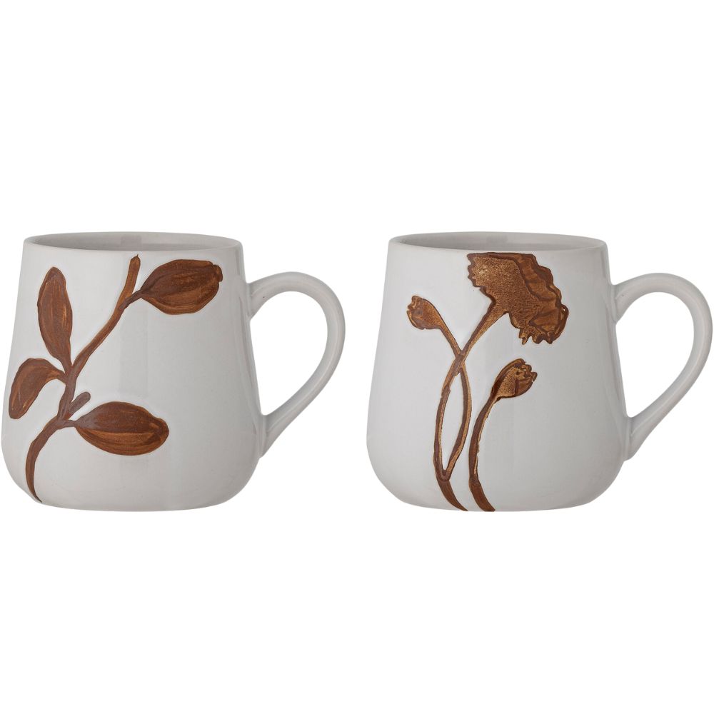 Tasse NETHE 400 ml, 2er-Set, Steingut, Bloomingville