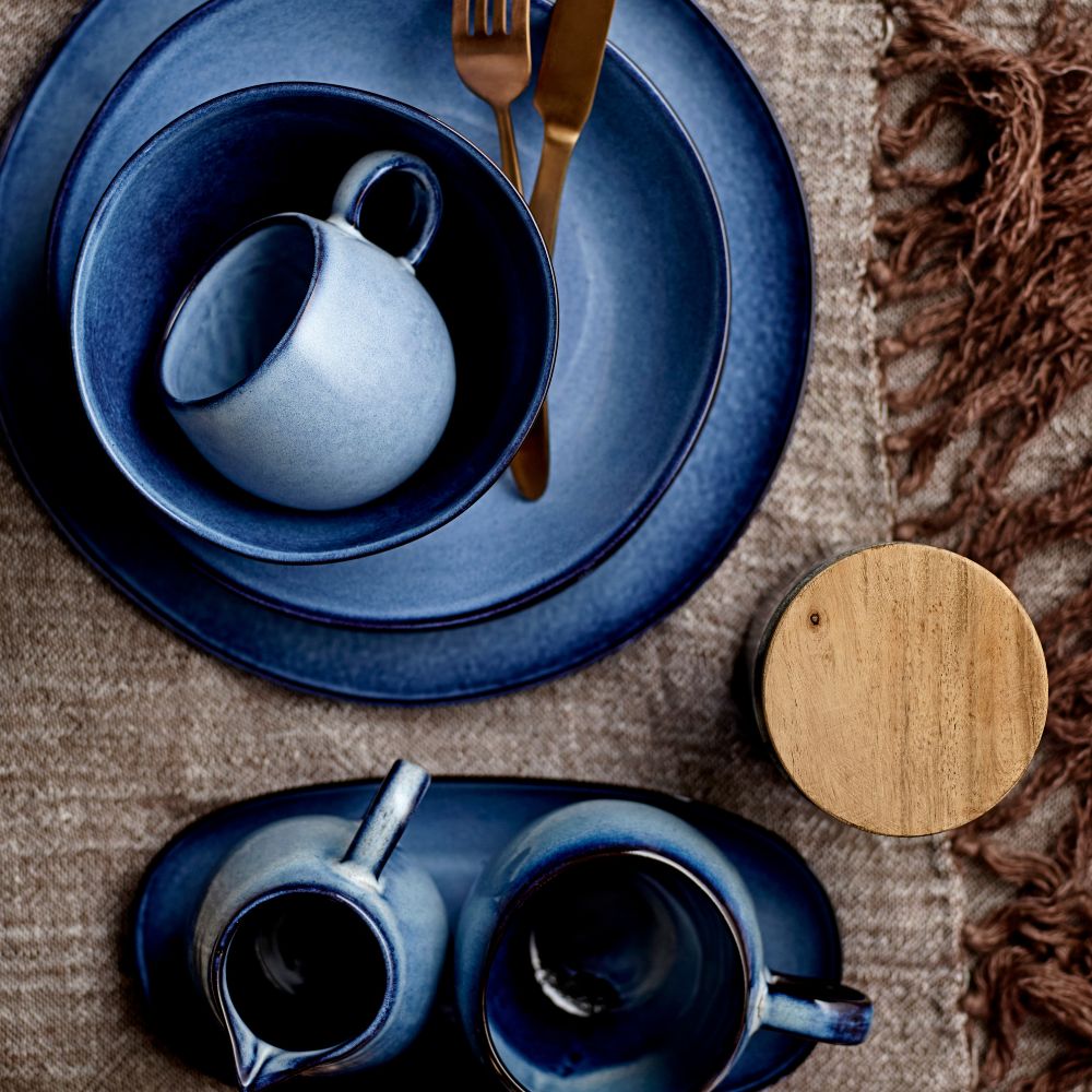 Tasse SANDRINE 500 ml, blau, Steingut, Bloomingville