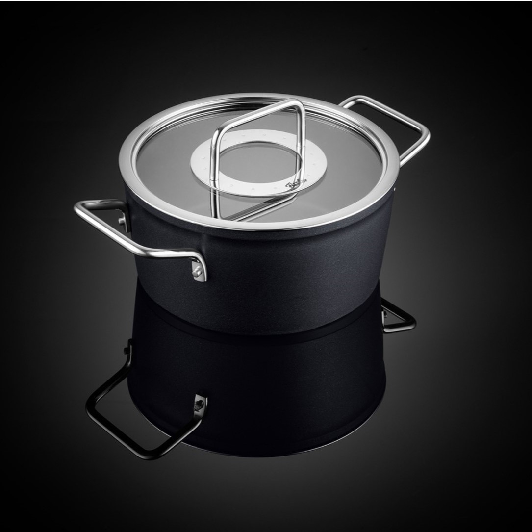 Kochtopf Bratentopf ADAMANT 20 cm, schwarz, Aluminium, Fissler