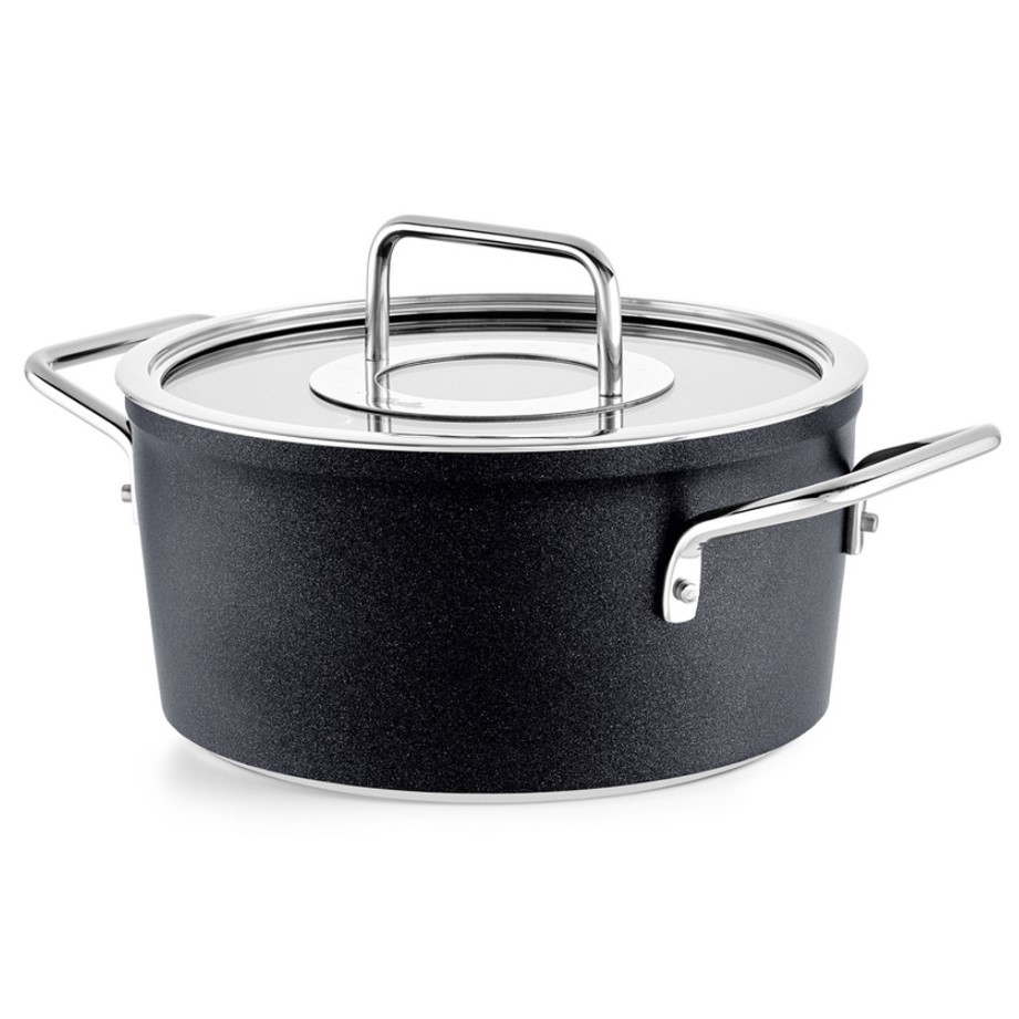 Kochtopf Bratentopf ADAMANT 20 cm, schwarz, Aluminium, Fissler