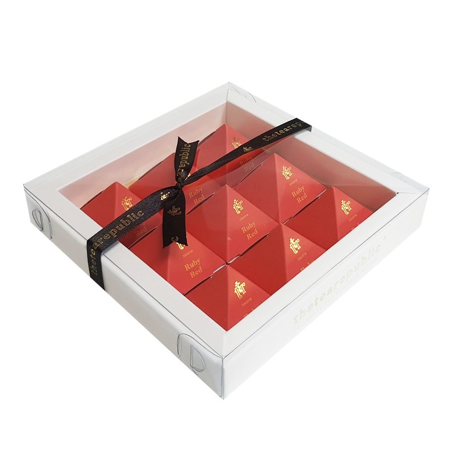 Tee-Geschenkset RUBY RED, 9 Teepyramiden, The Tea Republic