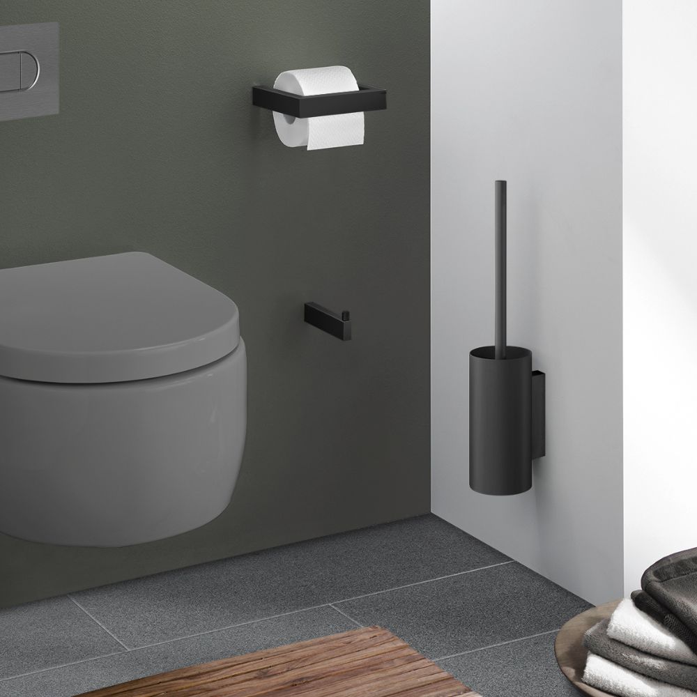Toilettenbürste LINEA 44 cm, schwarz, Edelstahl, Zack