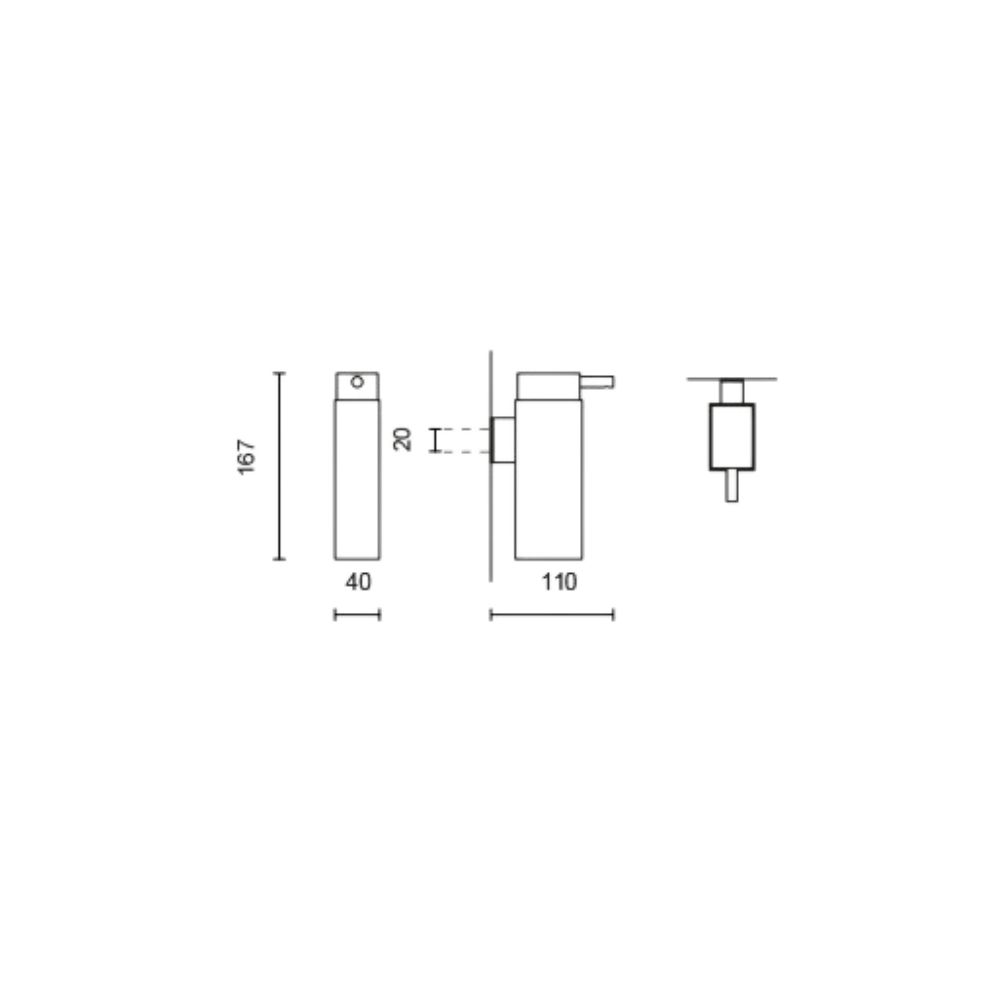 Seifenspender LINEA 190 ml, wandmontiert, matt, Edelstahl, Zack