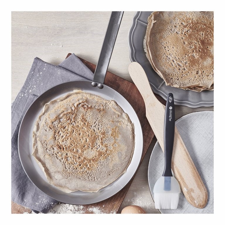 Crepes-Pfanne MINERAL B 26 cm, mit Schöpfkelle und Pinsel, de Buyer