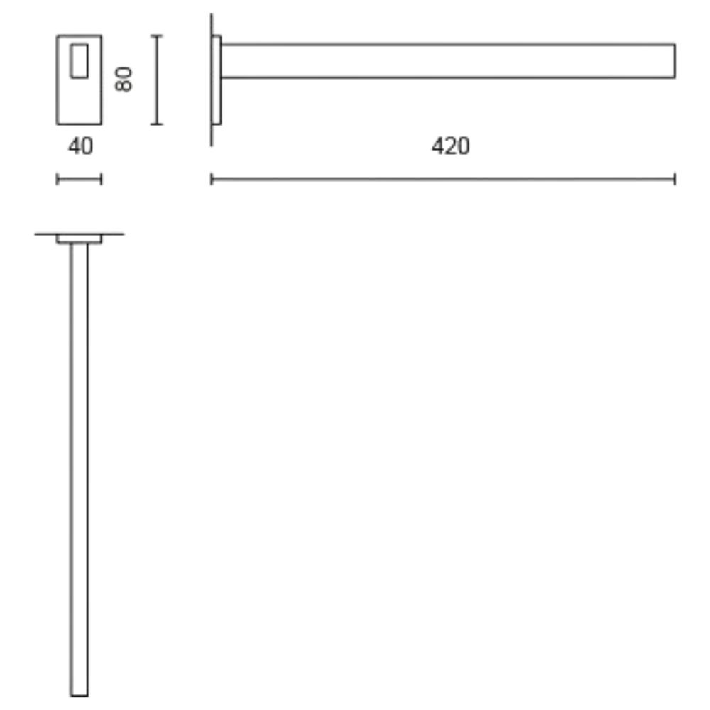 Handtuchhalter LINEA 42 cm, poliert, Edelstahl, Zack