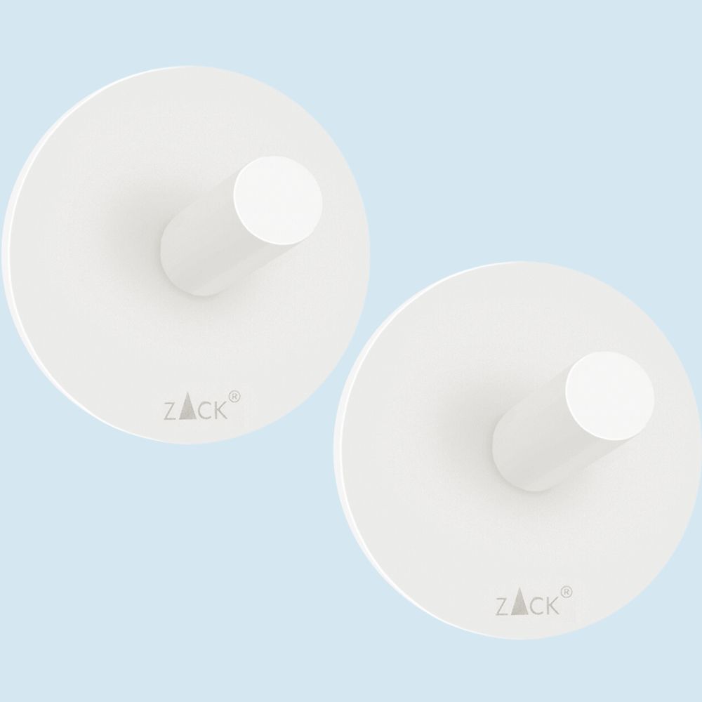 Handtuchhaken 4,5 cm, 2er-Set, weiß, Edelstahl, Zack