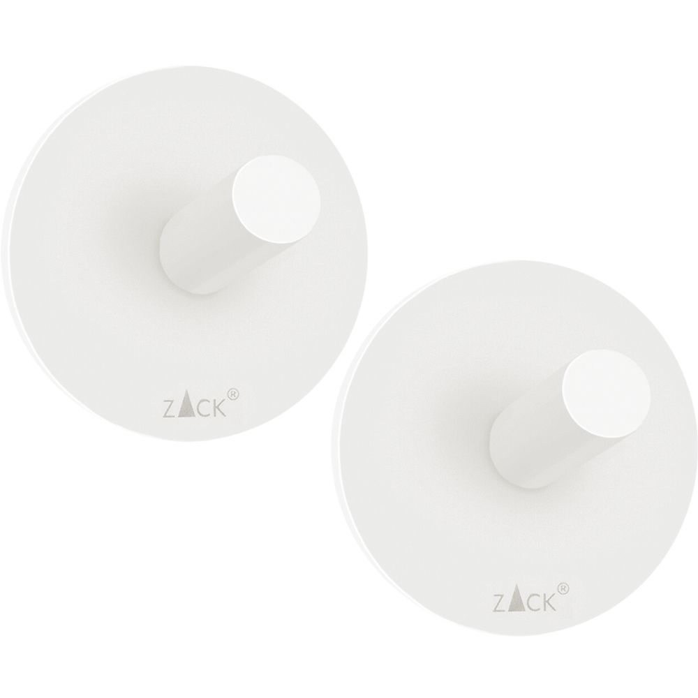 Handtuchhaken 4,5 cm, 2er-Set, weiß, Edelstahl, Zack