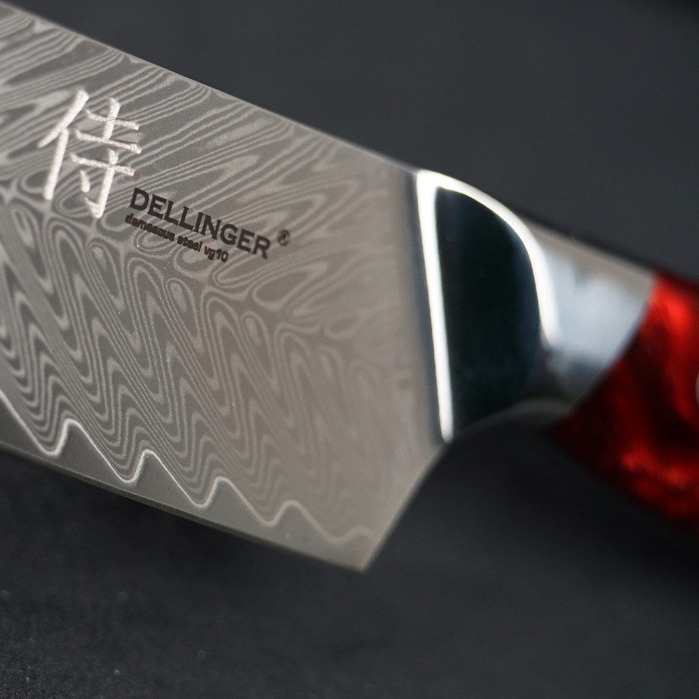 Santoku Messer RESIN FUTURE 17 cm, rot, Dellinger