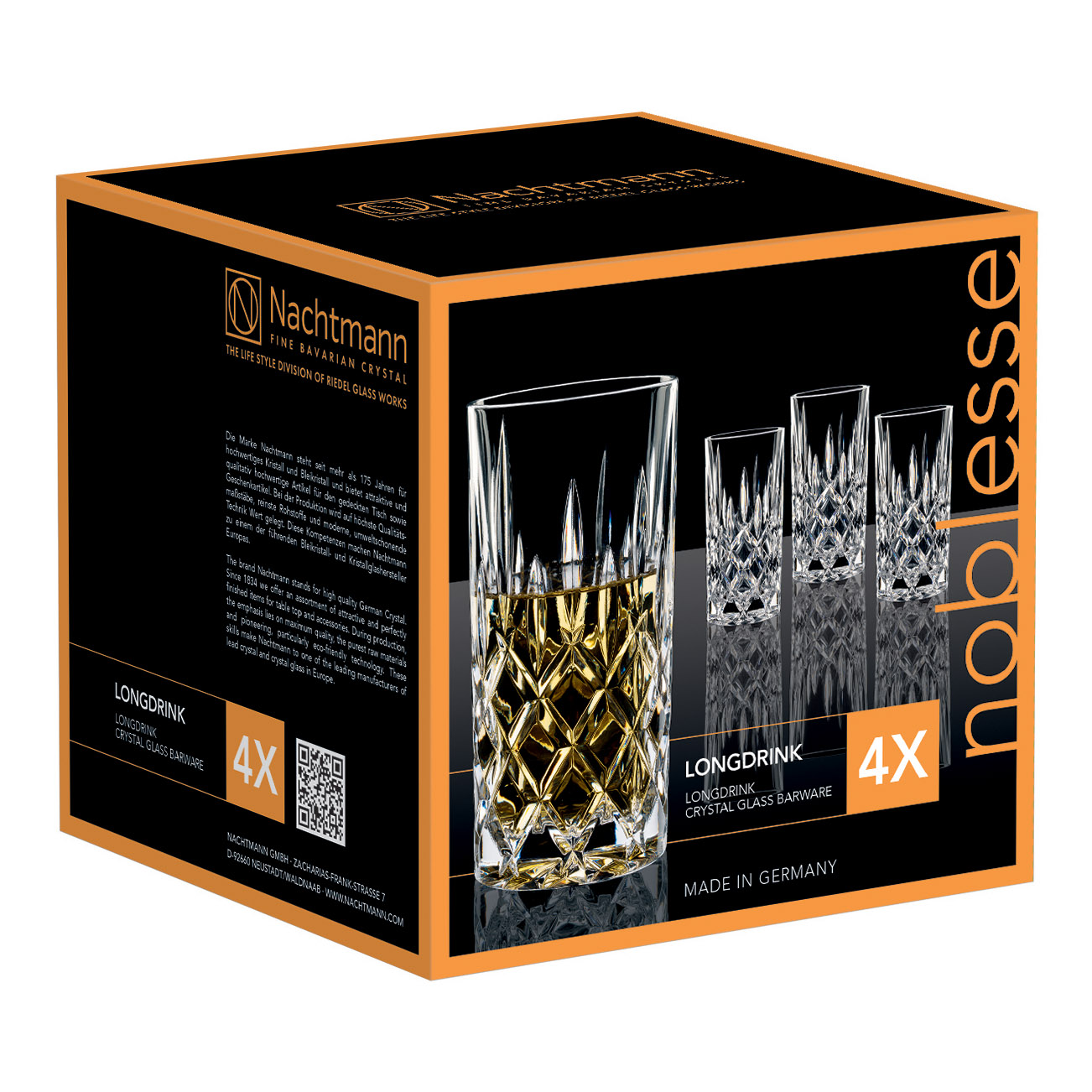 Longdrinkglas NOBLESSE 375 ml, 4er-Set, Nachtmann