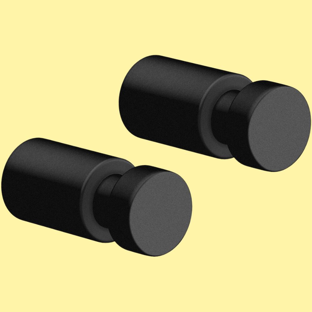 Handtuchhaken AIVO 4 cm, 2er-Set, schwarz, Edelstahl, Zack