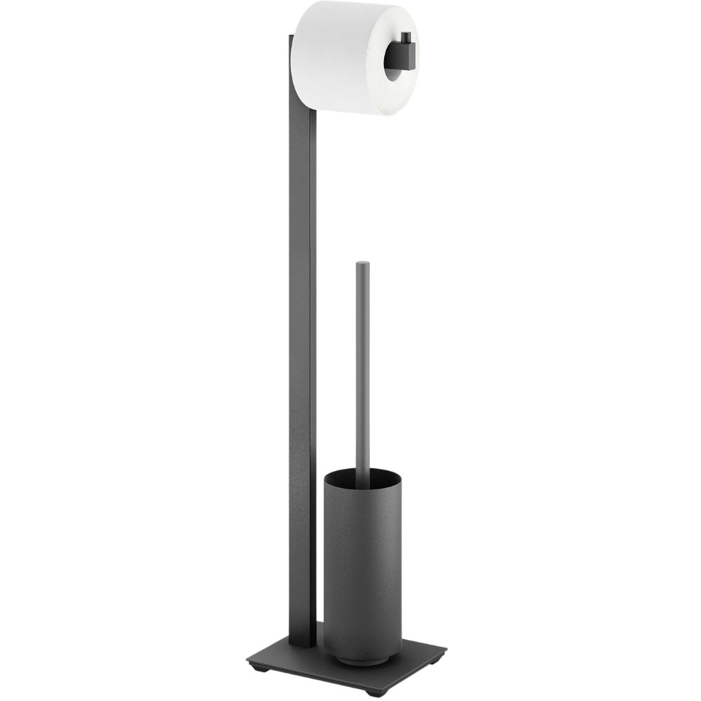 Toilettenbutler LINEA 72 cm, schwarz, Edelstahl, Zack