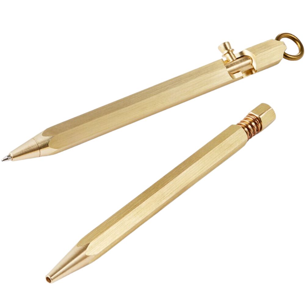 Druckkugelschreiber PURE 13 cm, Messing, Philippi