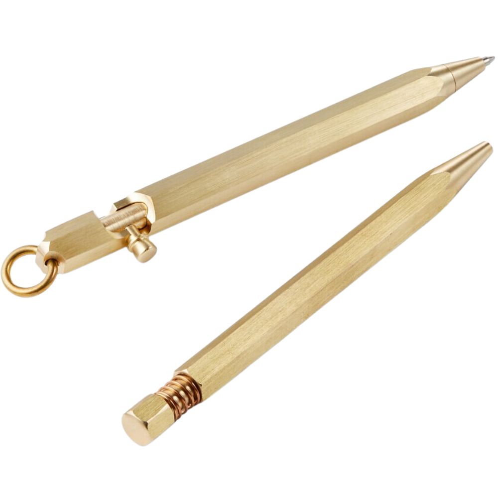 Druckkugelschreiber PURE 13 cm, Messing, Philippi