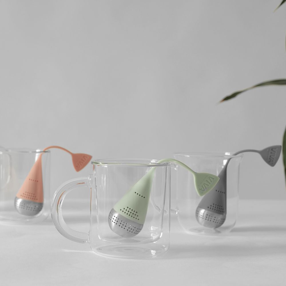 Teesieb INFUSION EGG 16 cm, grau, Edelstahl, Viva Scandinavia