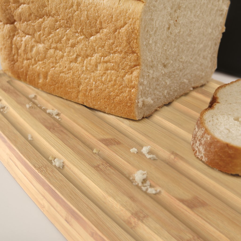 Brotkasten 35 x 22 cm, mit Bambusdeckel/Schneidebrett, weiß, Joseph Joseph