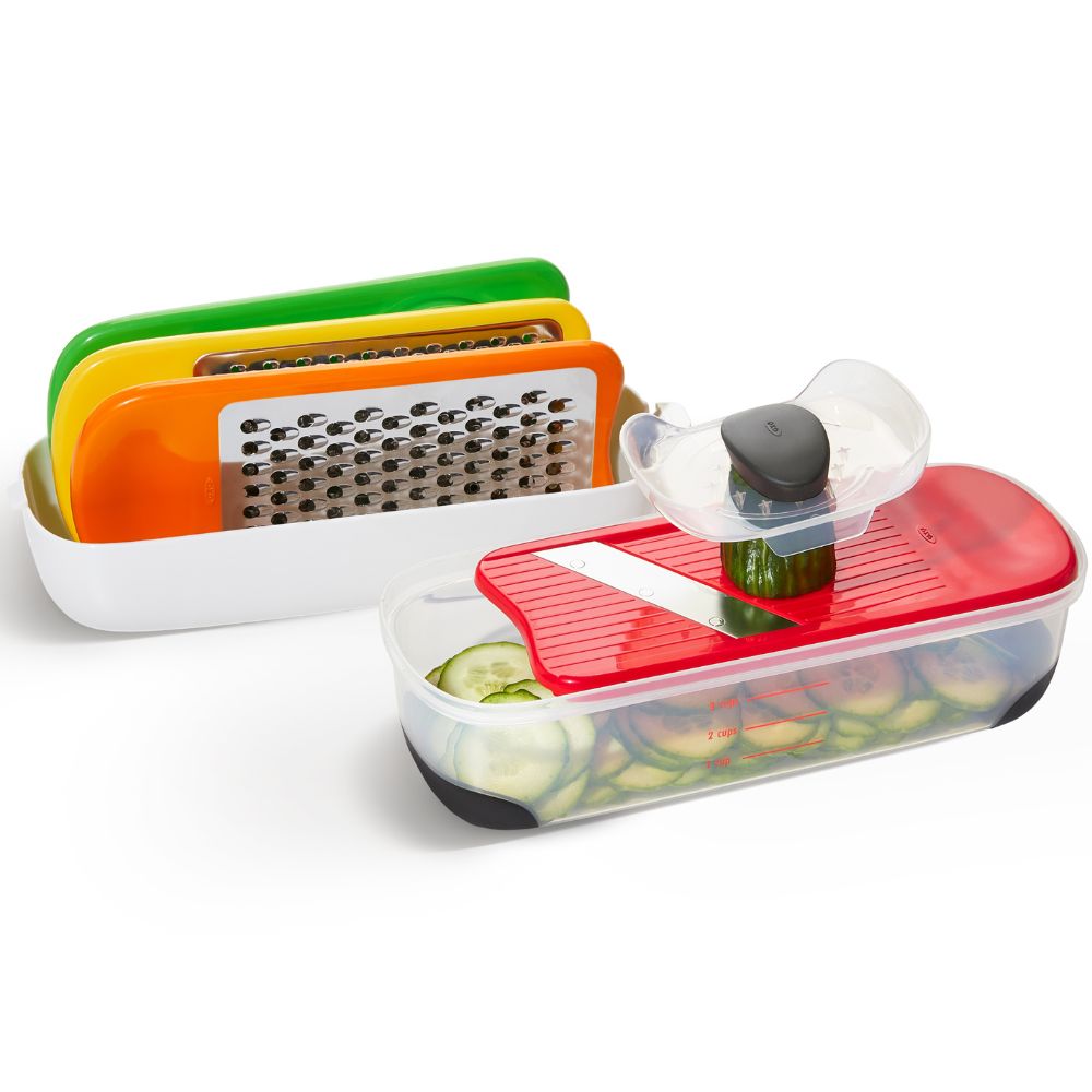 Küchenreibe Set GOOD GRIPS, 4-teilig, Kunststoff, OXO
