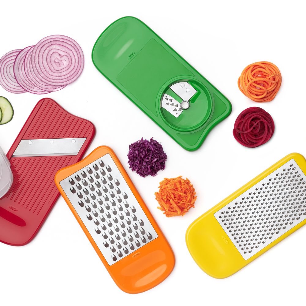 Küchenreibe Set GOOD GRIPS, 4-teilig, Kunststoff, OXO