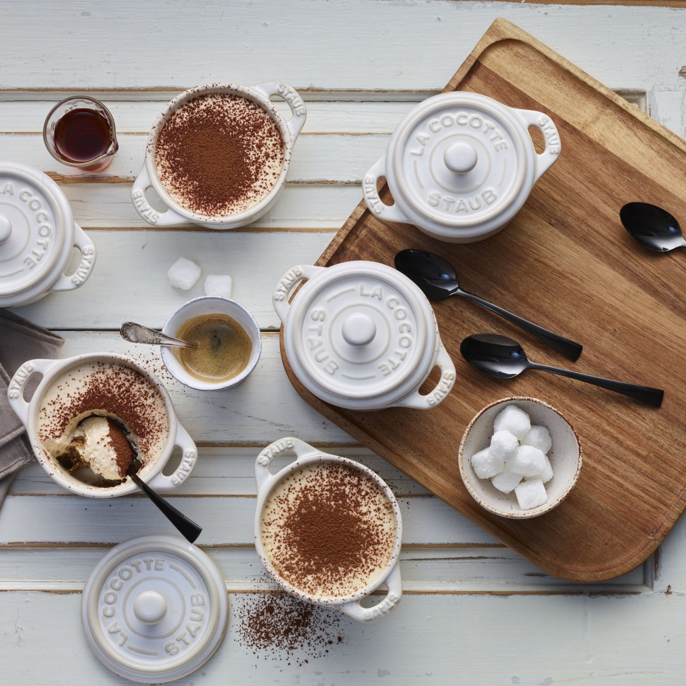 Auflaufform Mini Cocotte 10 cm, 4er-Set, Ivory, Keramik, Staub