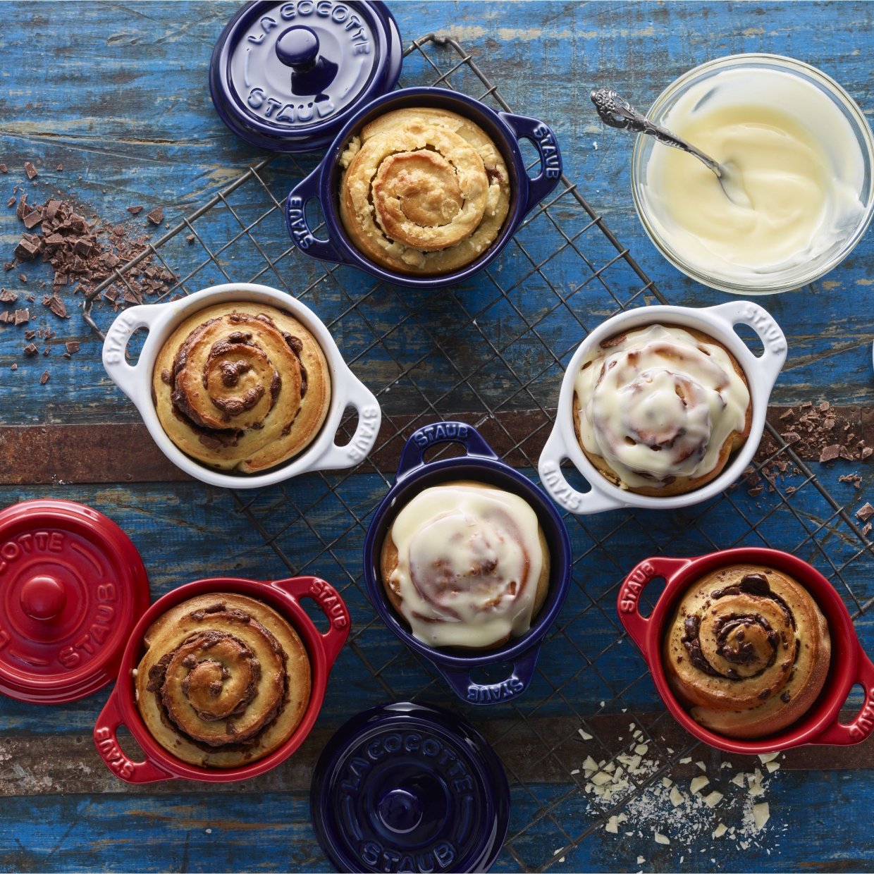 Auflaufform Mini Cocotte 10 cm, 4er-Set, rot, Keramik, Staub