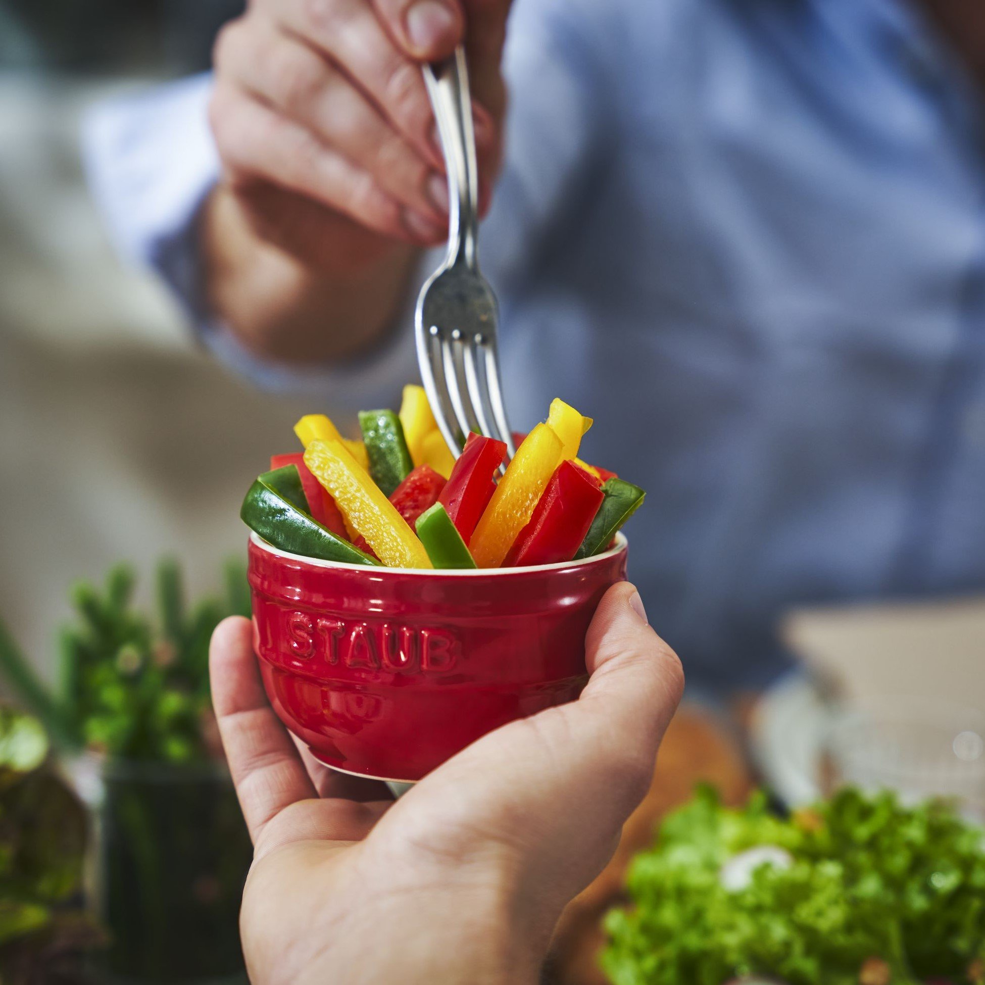 Ramekin 9 cm, 4er-Set, rot, Keramik, Staub