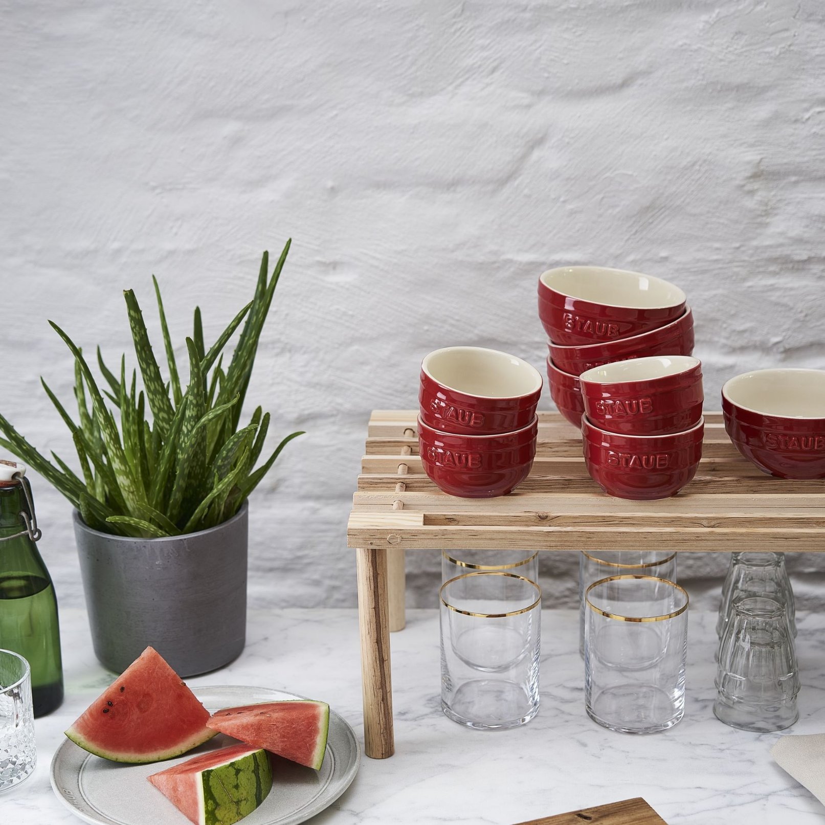 Ramekin 9 cm, 4er-Set, rot, Keramik, Staub