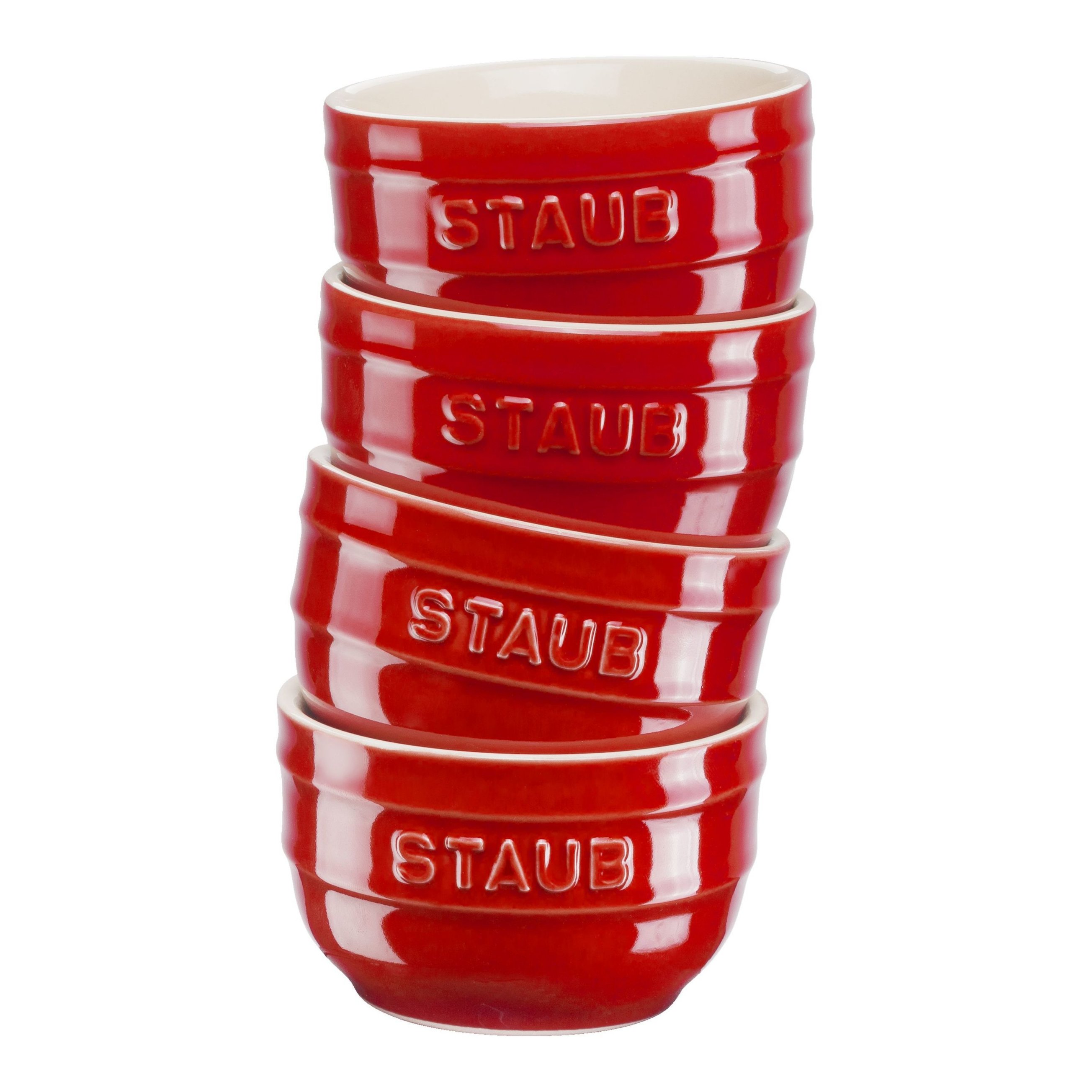 Ramekin 9 cm, 4er-Set, rot, Keramik, Staub