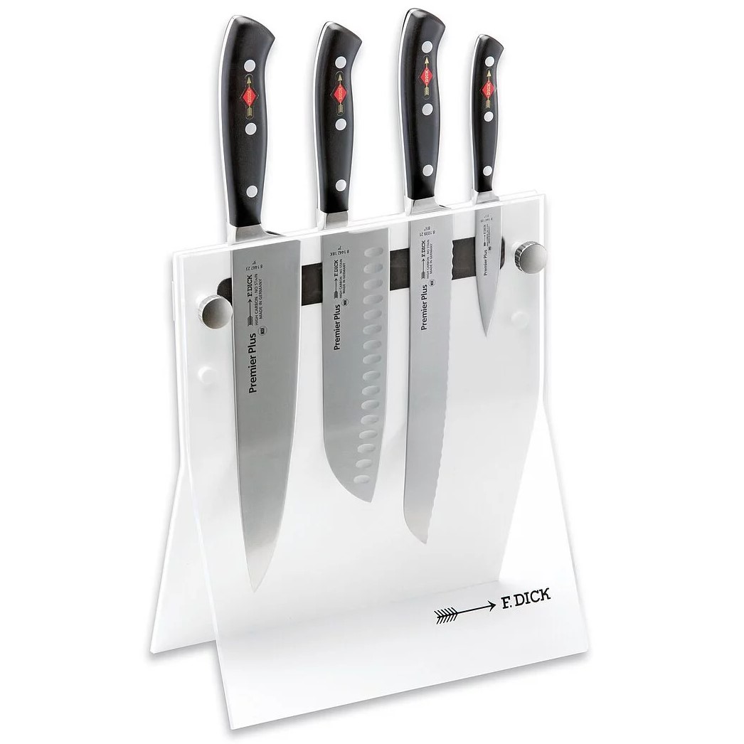 Küchenmesser PREMIER PLUS mit Ständer, 4-teilig, weiß, rostfreier Stahl, F.DICK