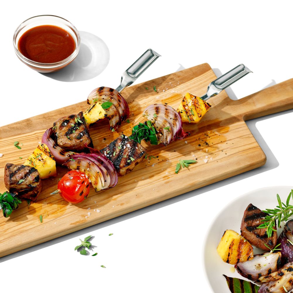 Grillspieß GOOD GRIPS 34 cm, 6er-Set, silber, Edelstahl, OXO