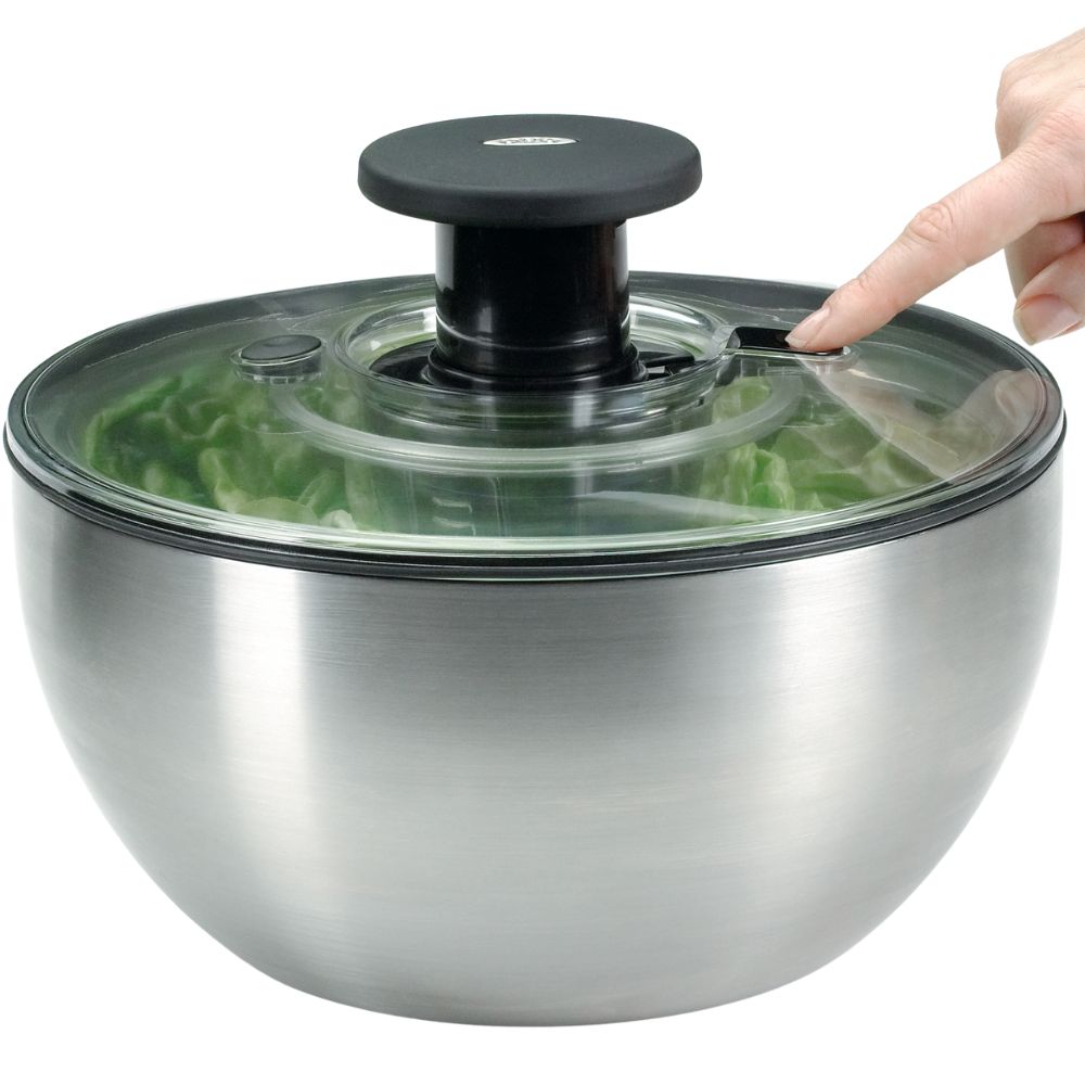 Salatschleuder STEEL 6,0 l, silber, Edelstahl, OXO