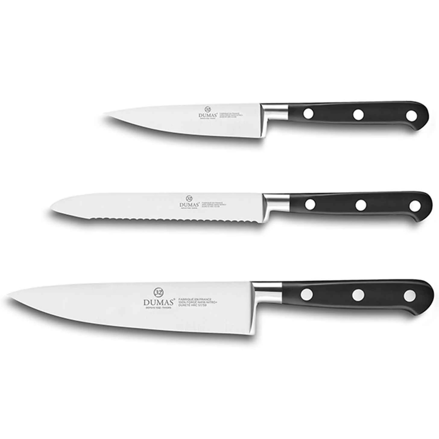 Messerset IDÉAL PRÉPARER, 3-teilig, Edelstahlnieten, Lion Sabatier