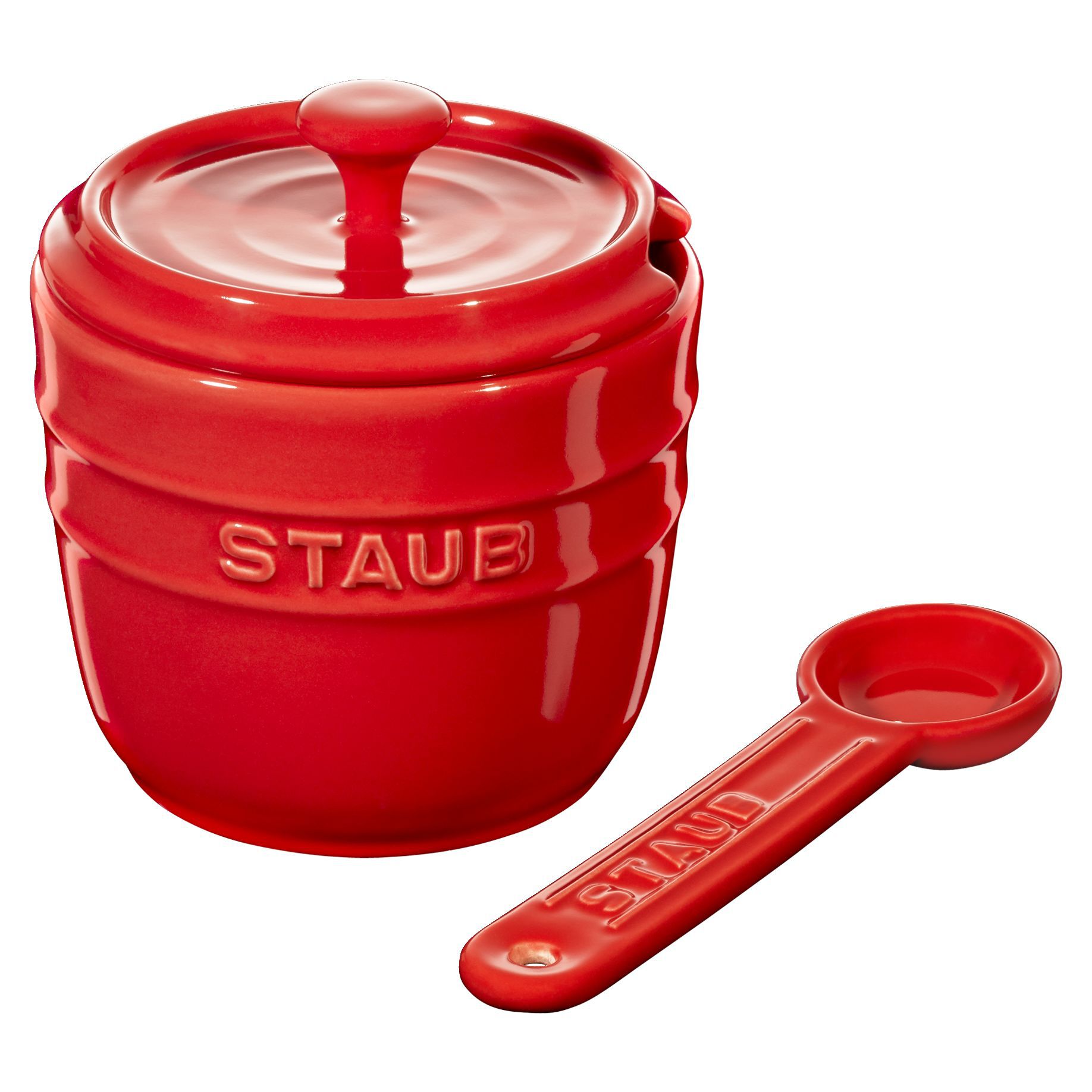 Zuckerdose 250 ml, rot, Keramik, Staub